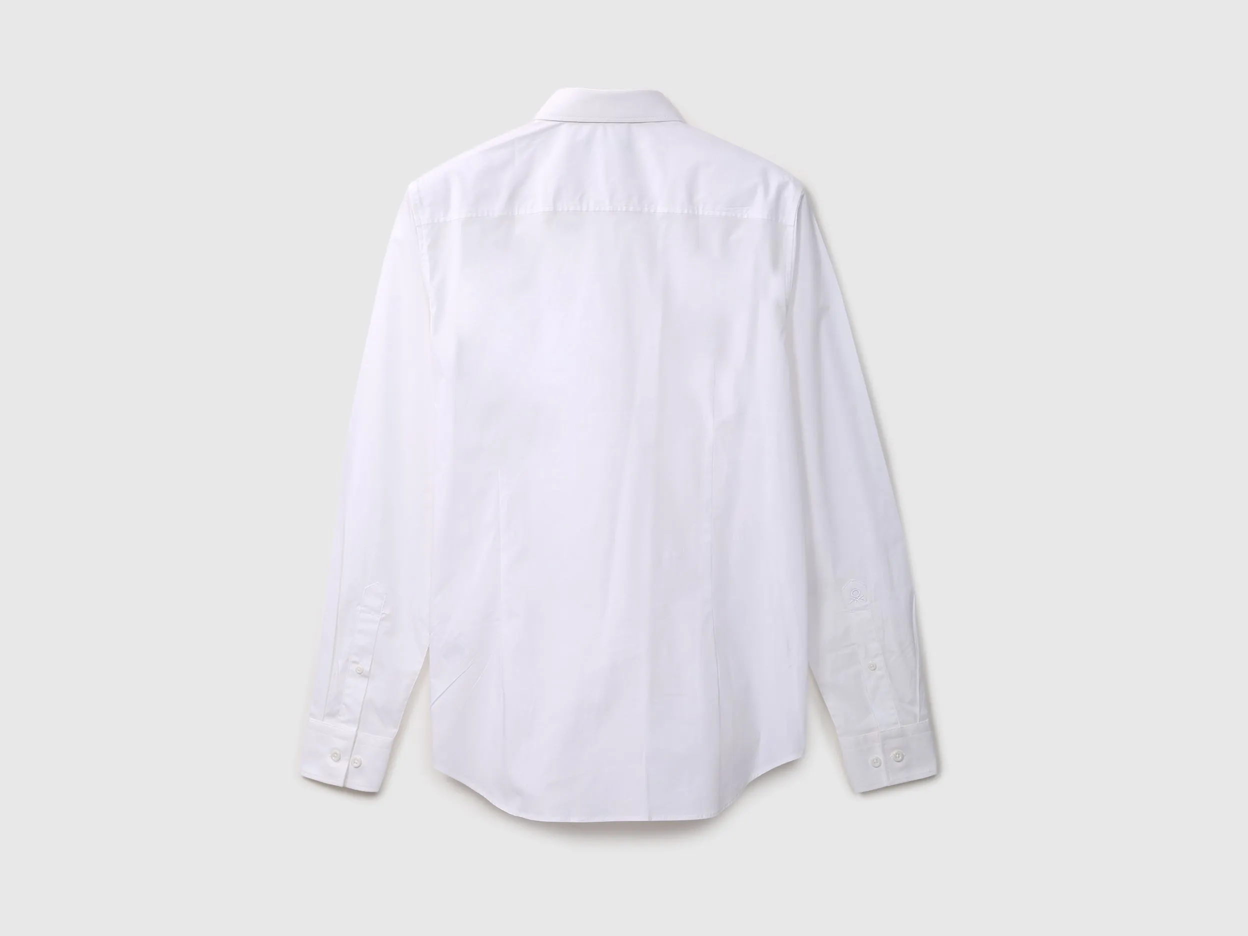Men White Solid Slim Shirt