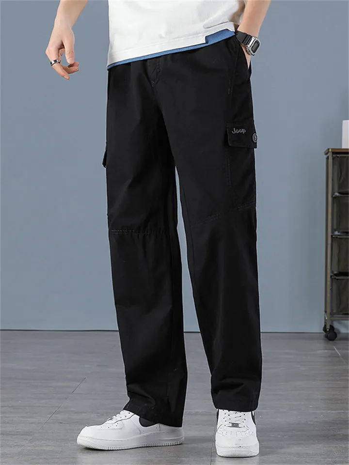 Men's Handsome Straight Leg Cargo Pants with Multi Pockets