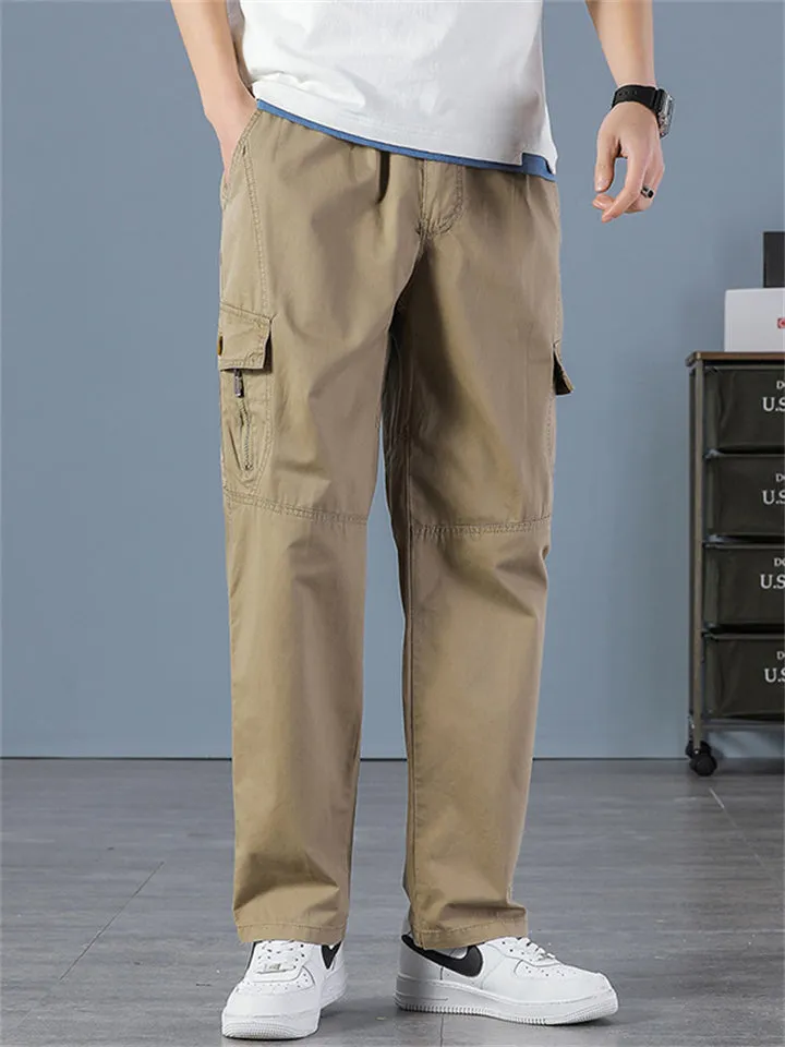 Men's Handsome Straight Leg Cargo Pants with Multi Pockets