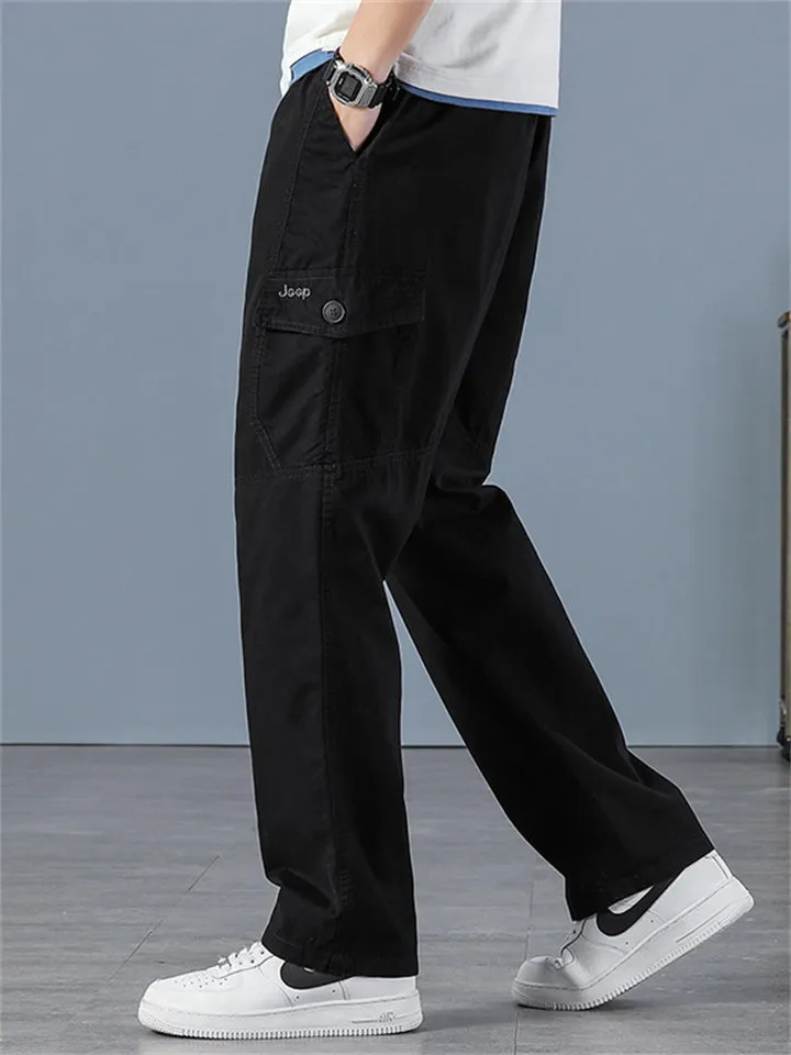 Men's Handsome Straight Leg Cargo Pants with Multi Pockets