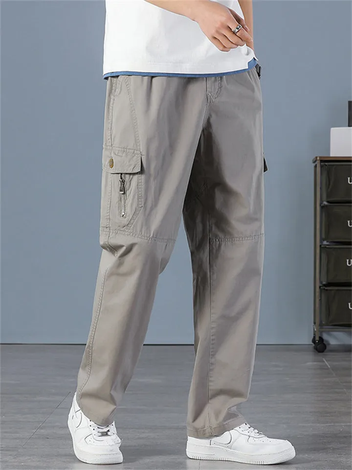 Men's Handsome Straight Leg Cargo Pants with Multi Pockets