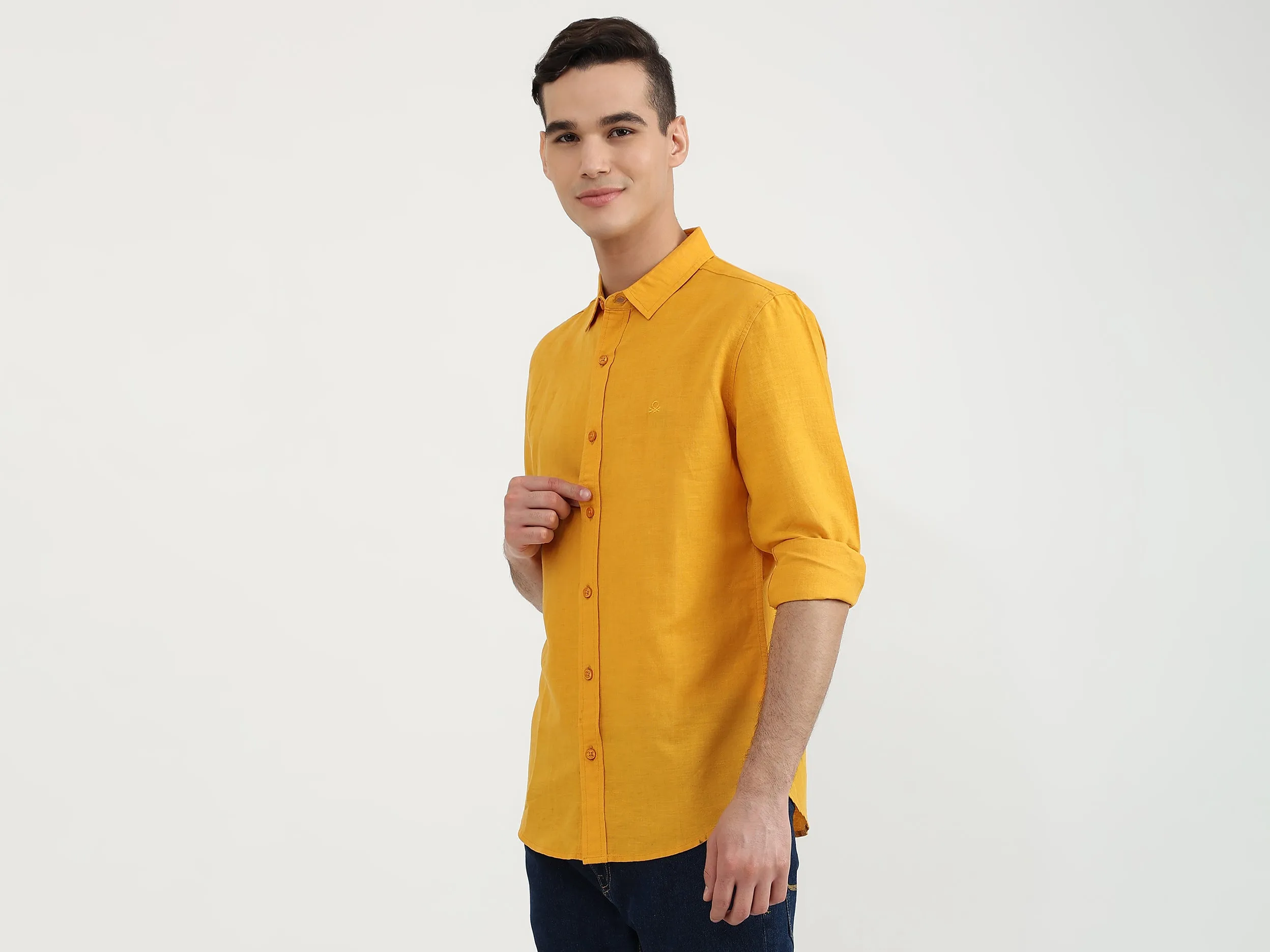 Mens Slim Fit Solid Shirt