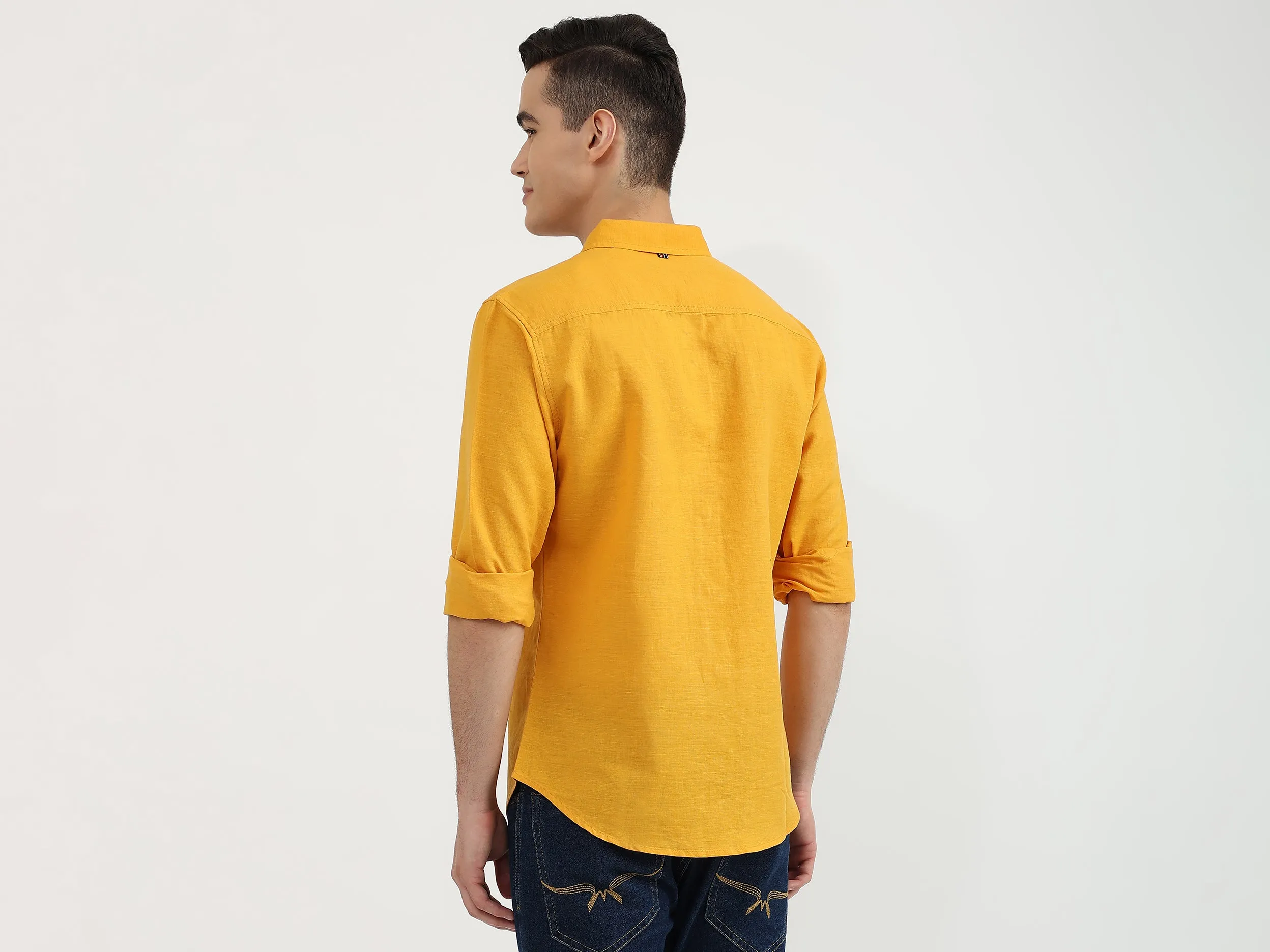 Mens Slim Fit Solid Shirt