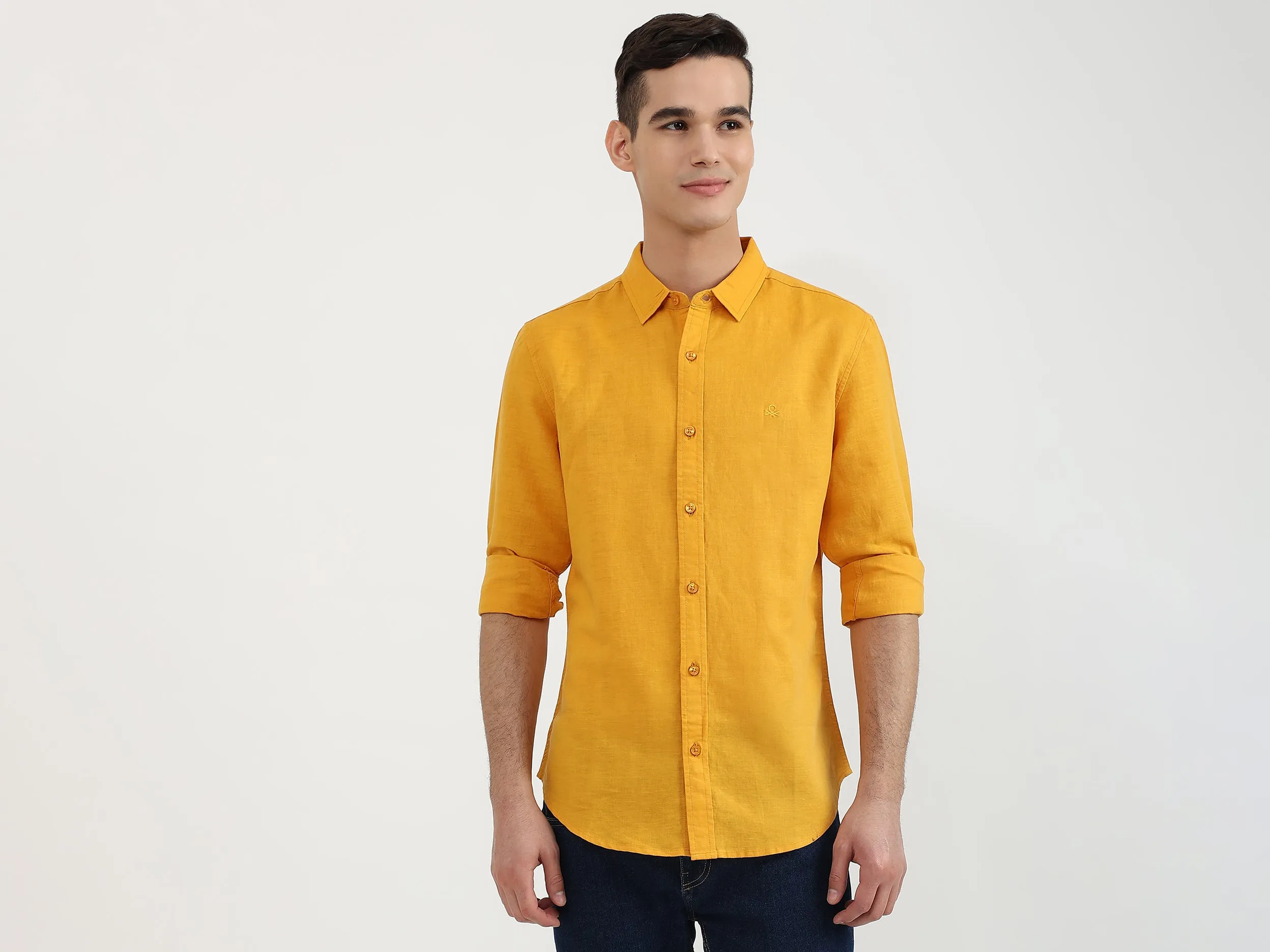 Mens Slim Fit Solid Shirt