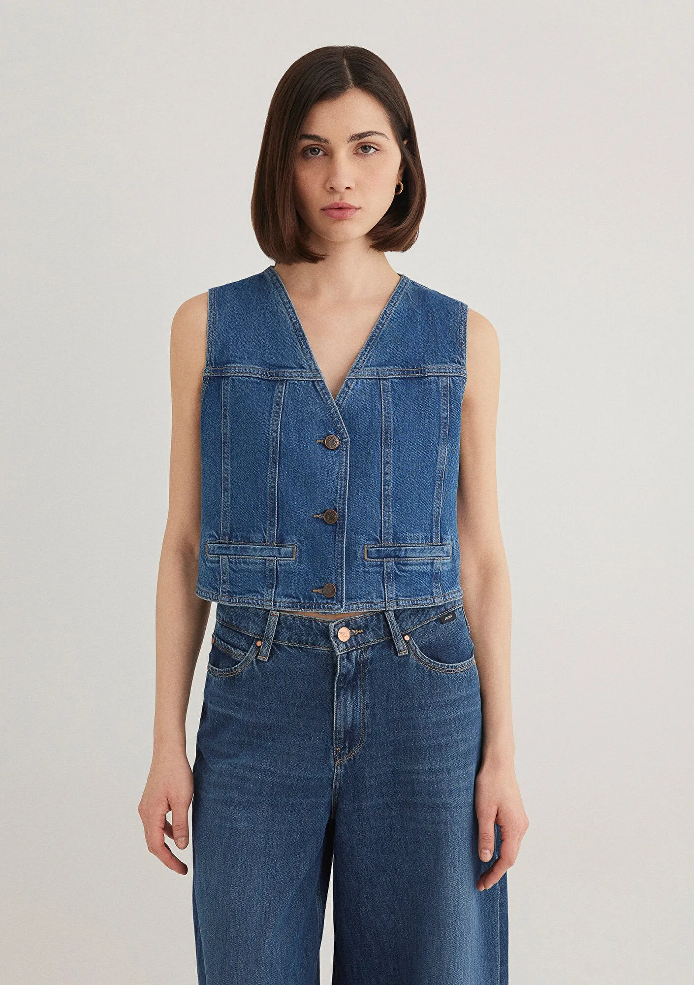 Merlin Dark Blue Denim Jean Vest