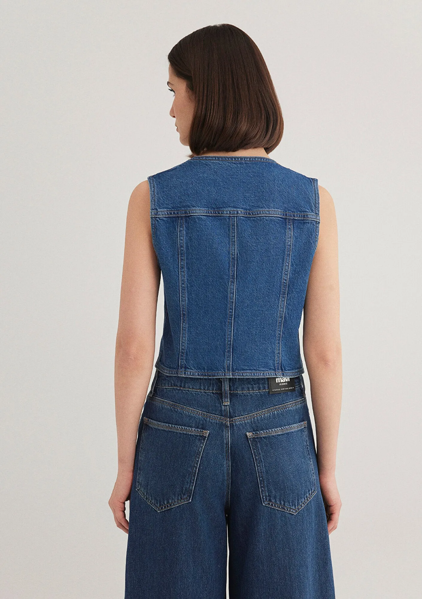 Merlin Dark Blue Denim Jean Vest