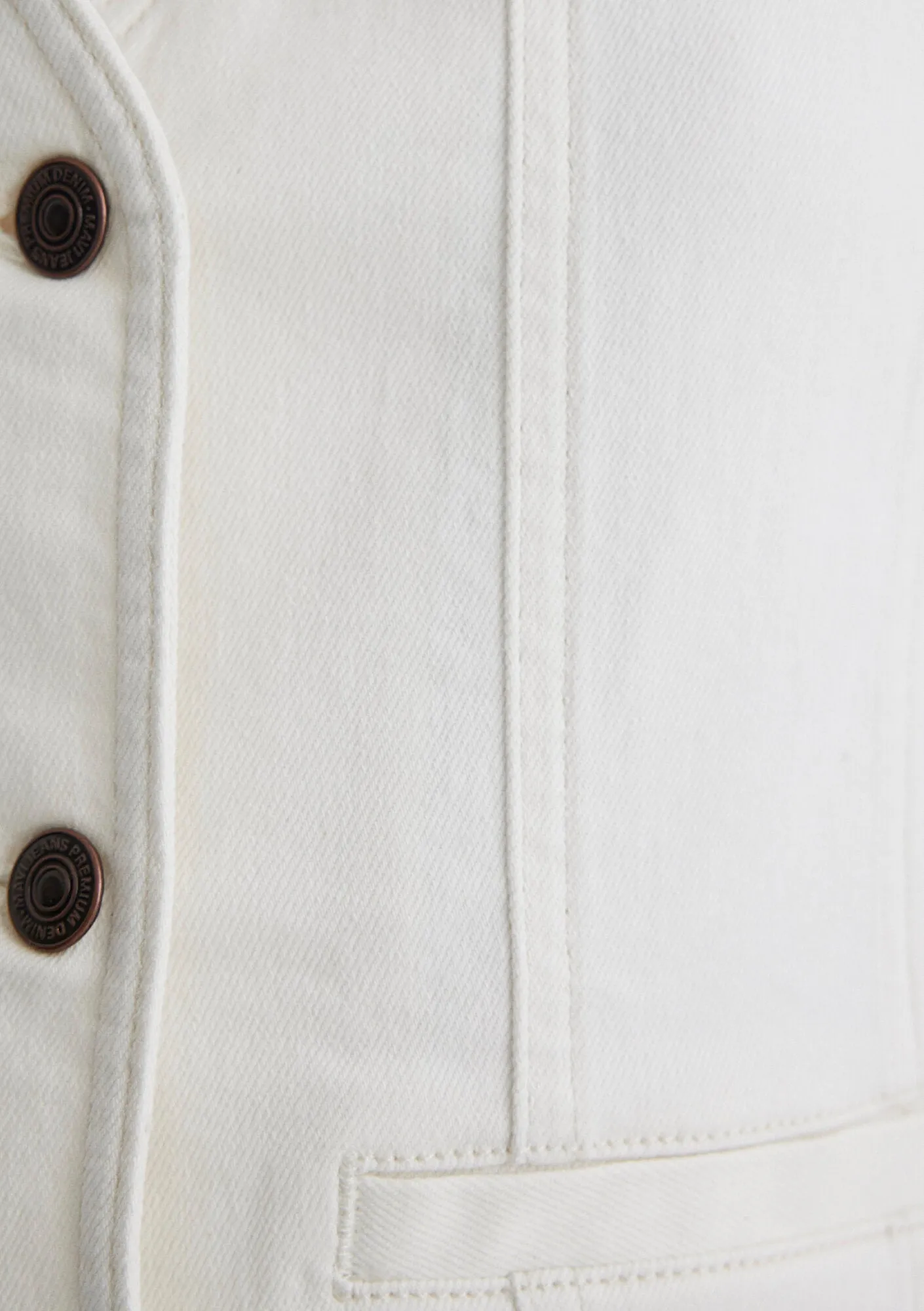 Merlin Off White Denim Jean Vest