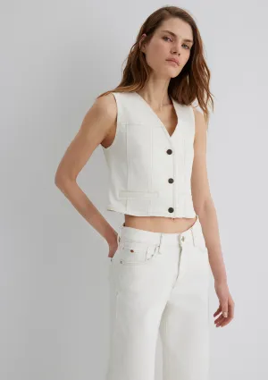 Merlin Off White Denim Jean Vest