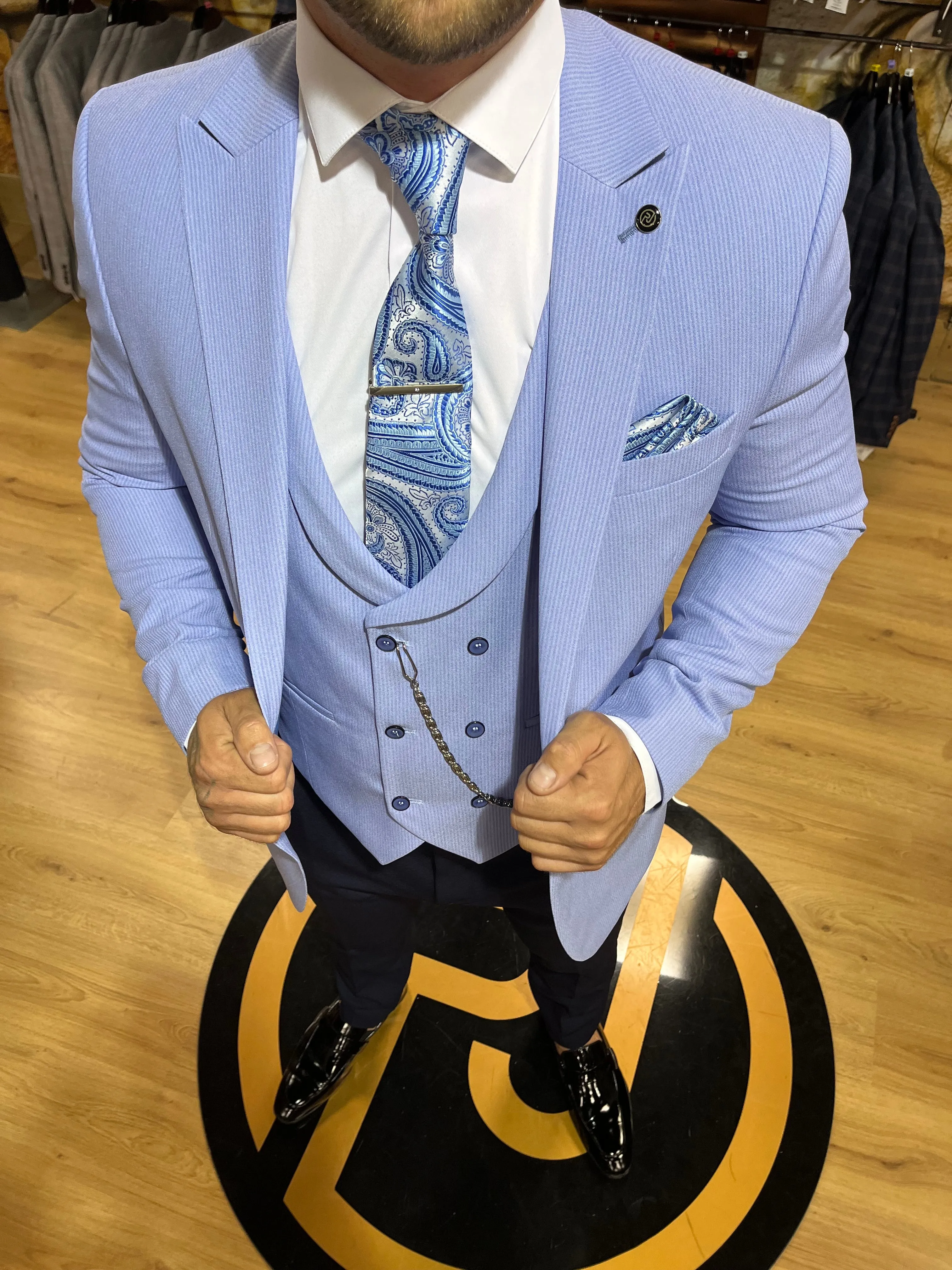 Miami - Blue 3 Piece Suit