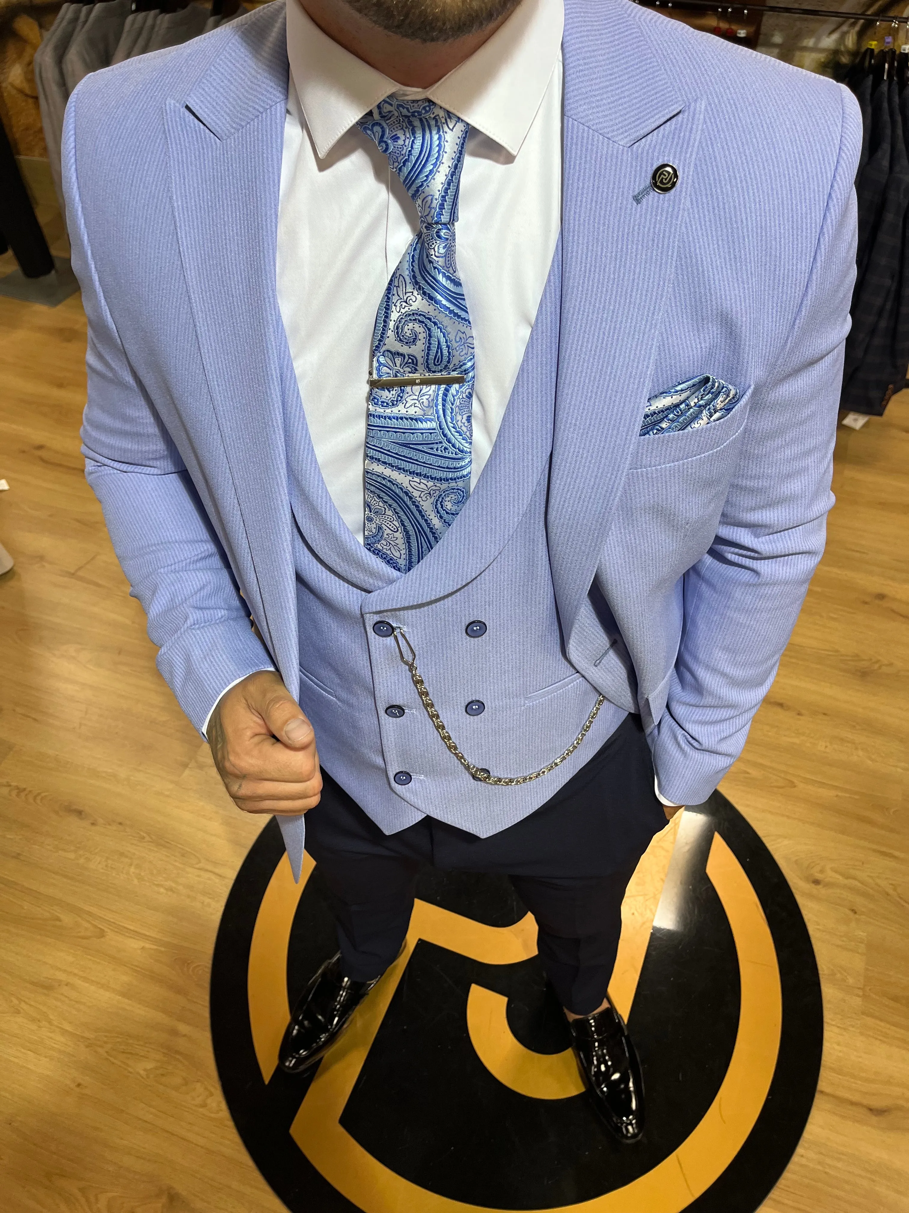 Miami - Blue 3 Piece Suit