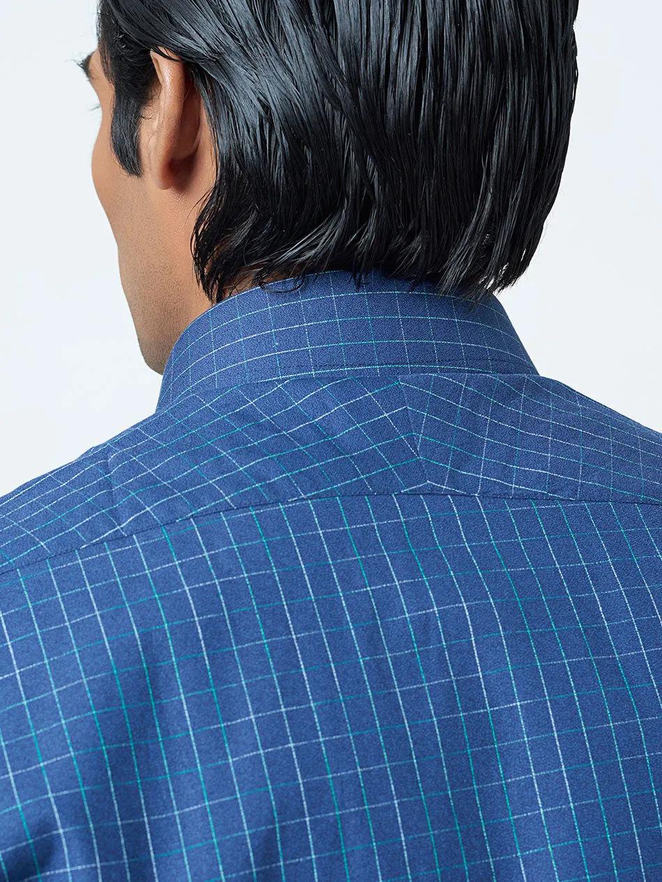 NAVY TEXTURED SPACEDYED SHIRT