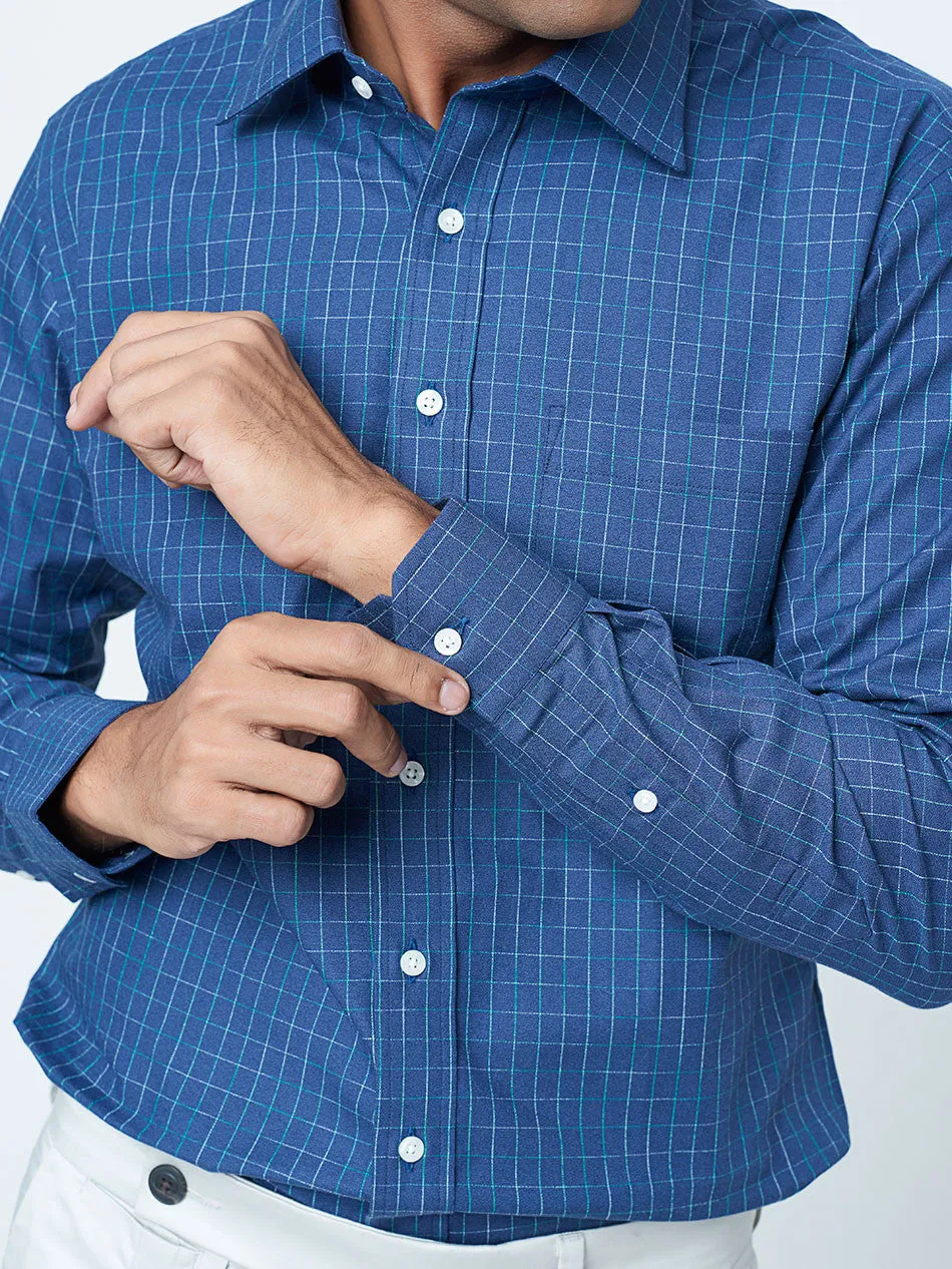 NAVY TEXTURED SPACEDYED SHIRT