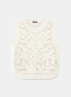 Neutral Cotton Crochet Top