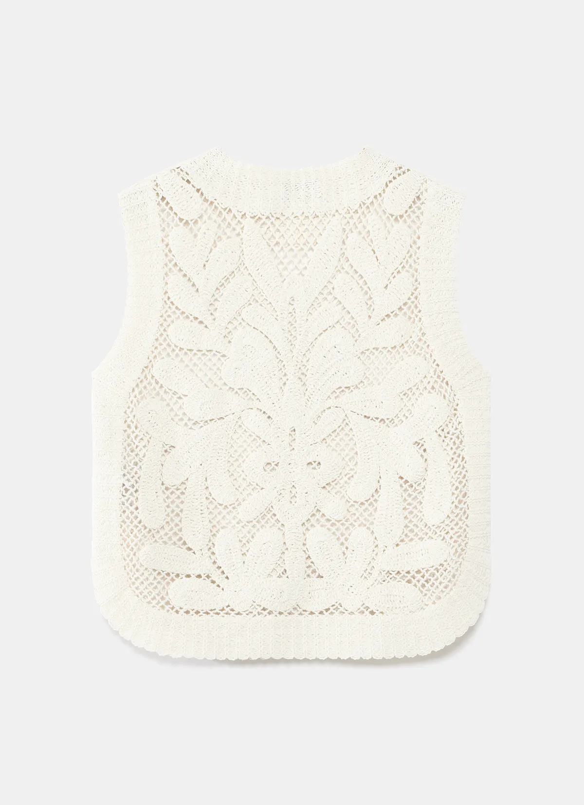 Neutral Cotton Crochet Top