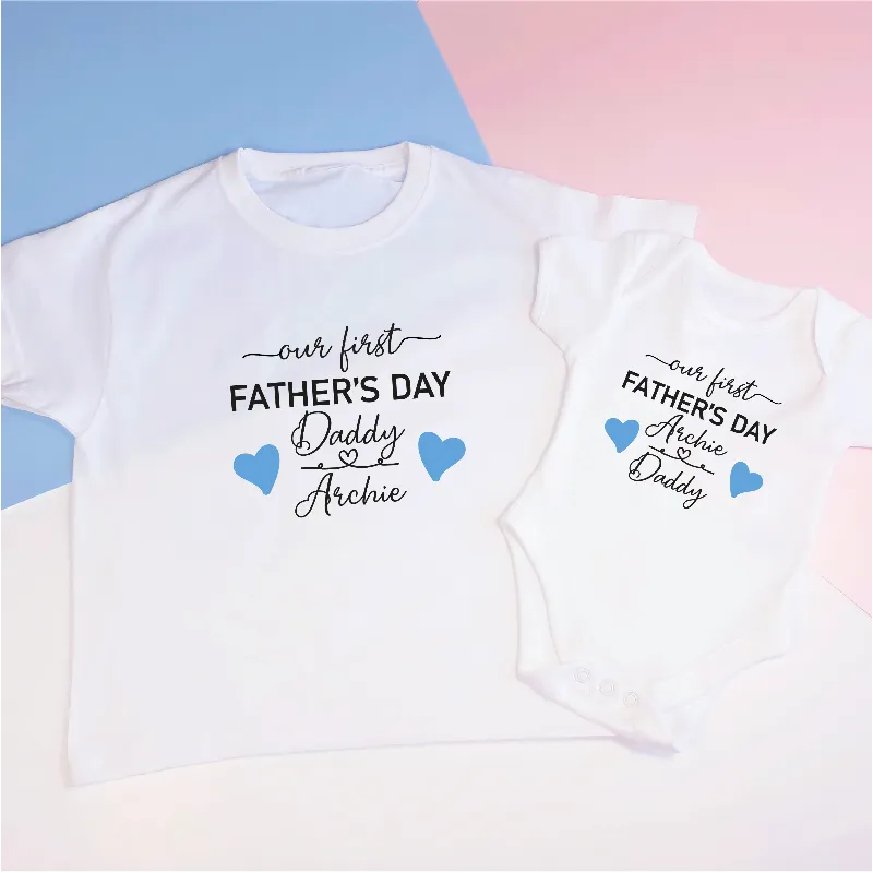 Our First Fathers Day Matching T-Shirt and Baby Grow Set