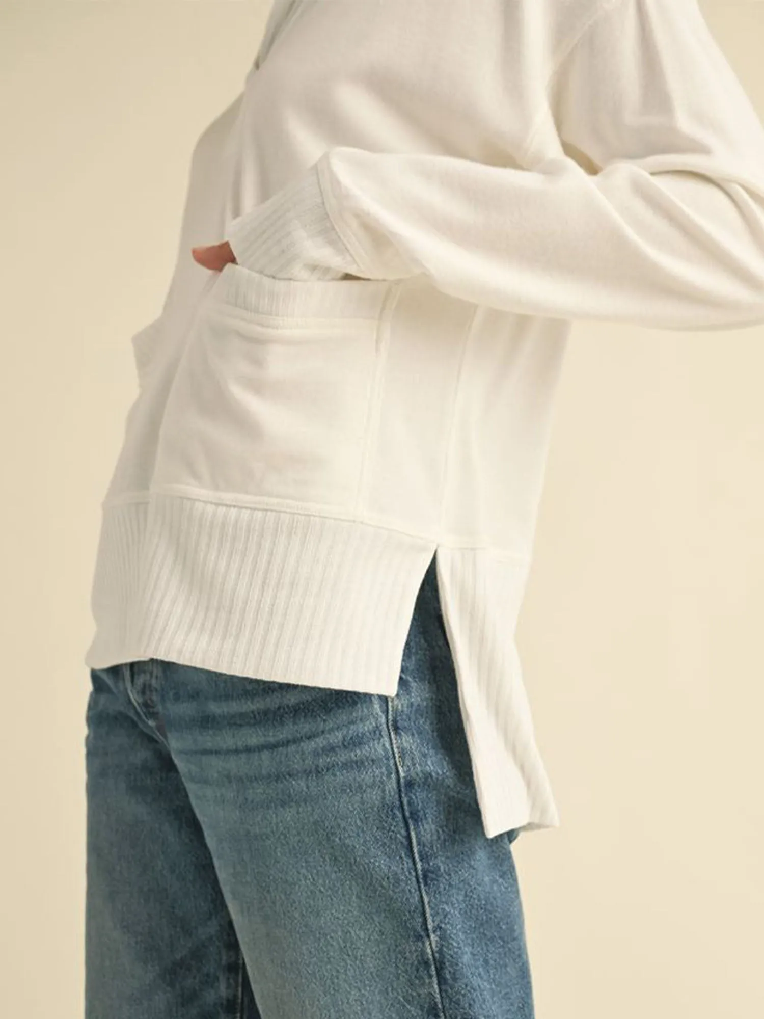 Oversized Sailor Collar Brushed Tee