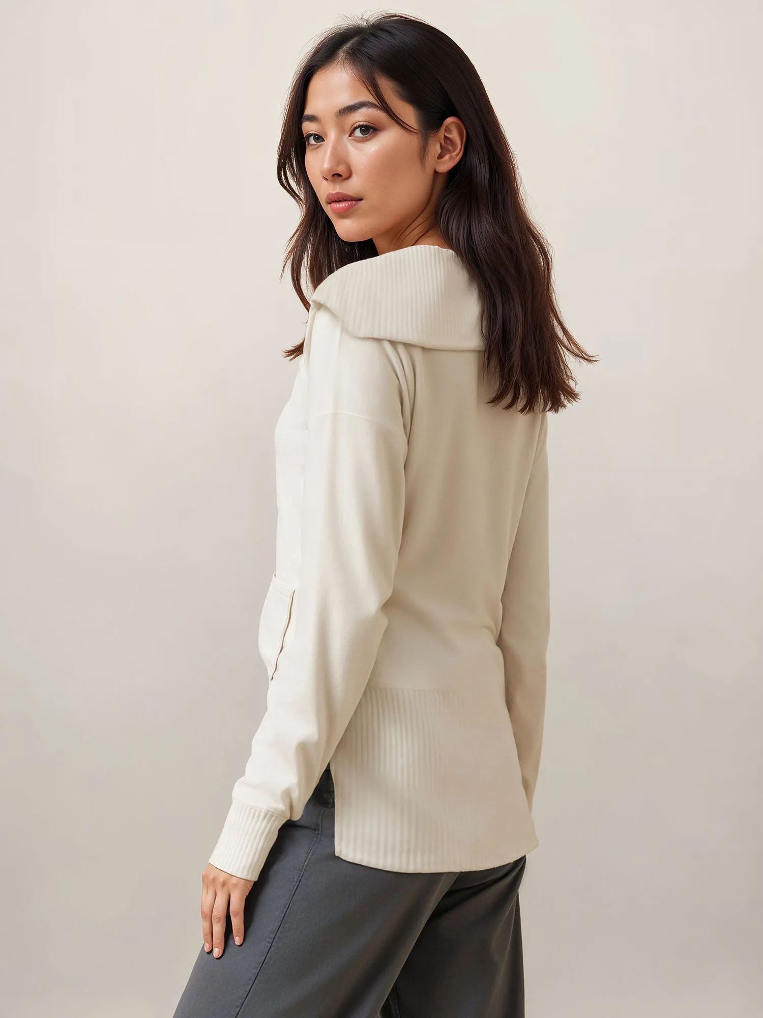 Oversized Sailor Collar Brushed Tee
