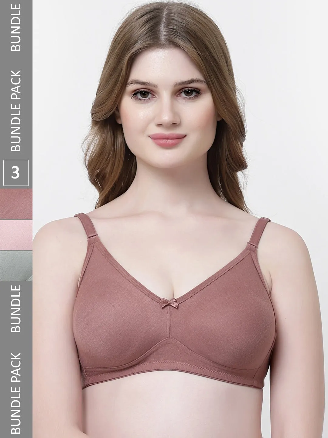 Pack Of 3 Medium Coverage Non Padded Everyday Backless Bra With All Day Comfort