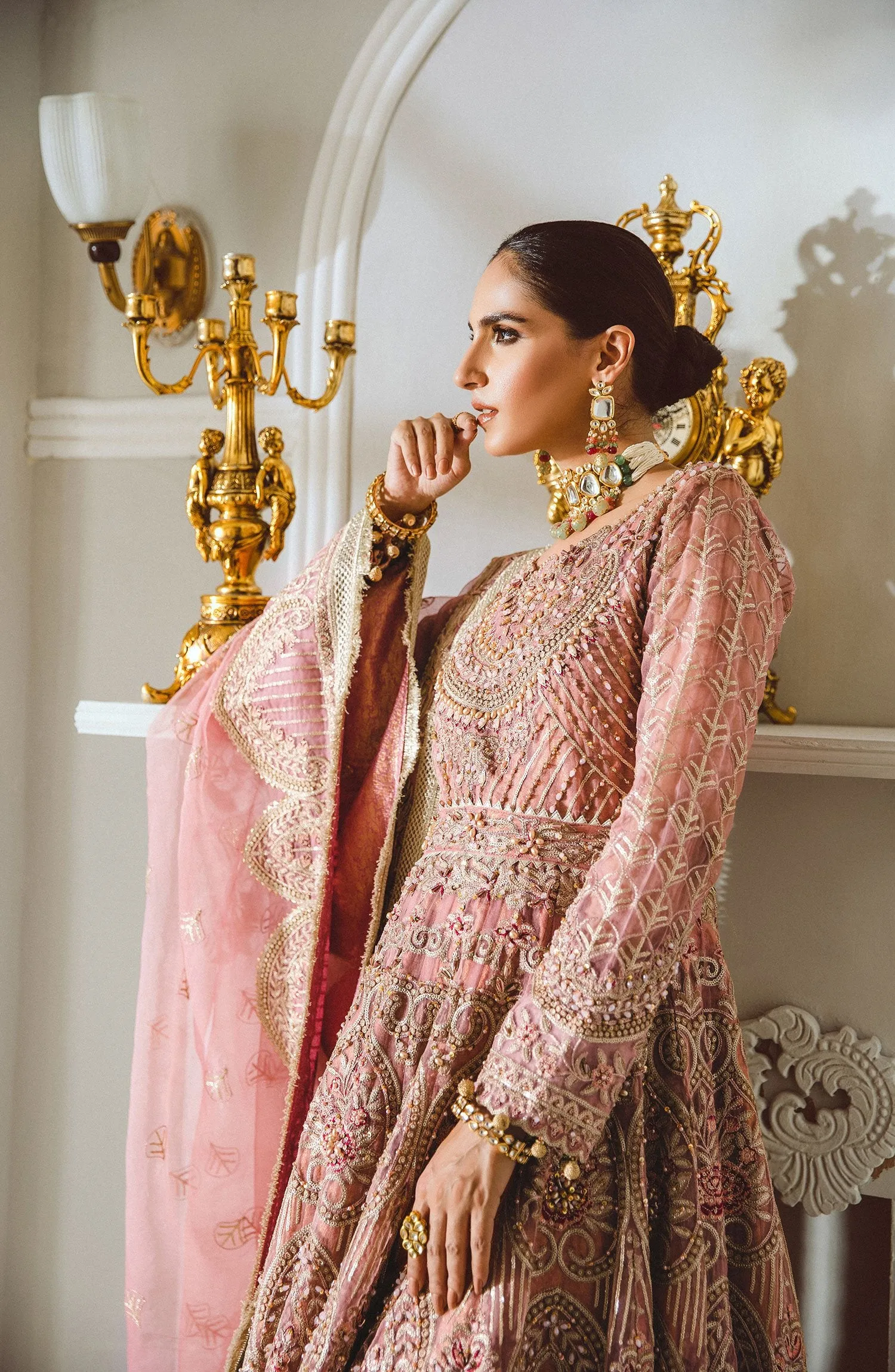 Pakistani Dress Designer in Tea Pink Shade 2021 #PF180