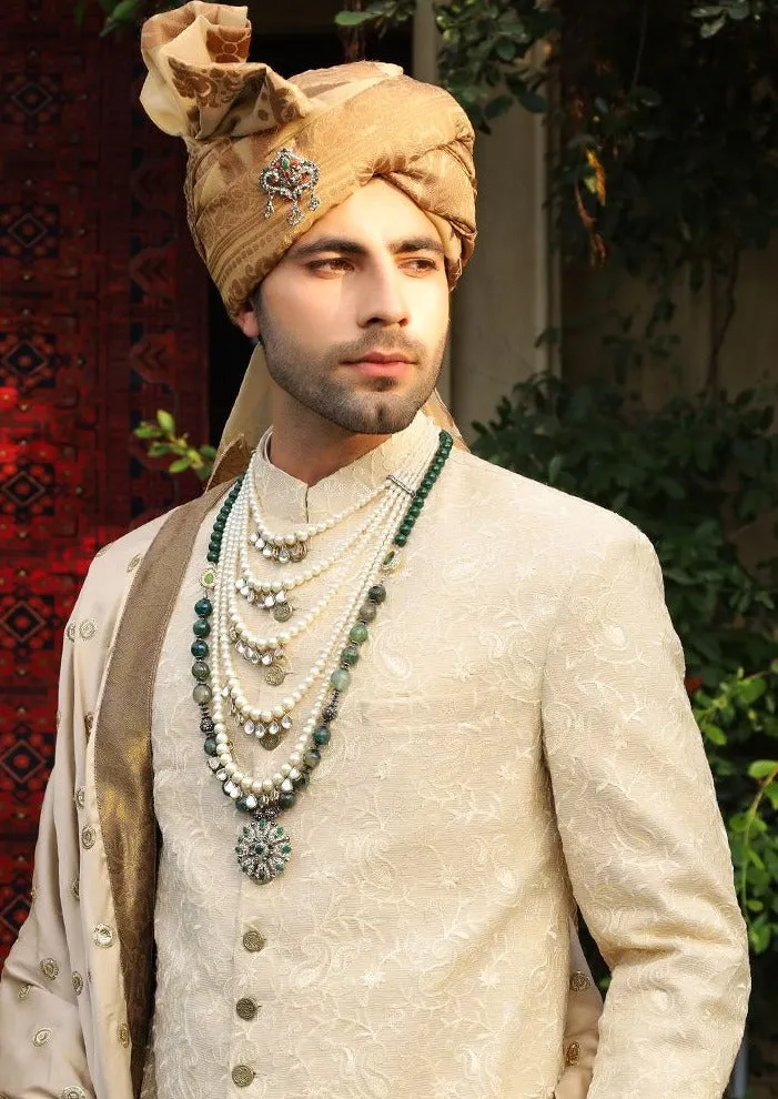 Pakistani Men Sherwani Shawl Style Designer Dress #GN74