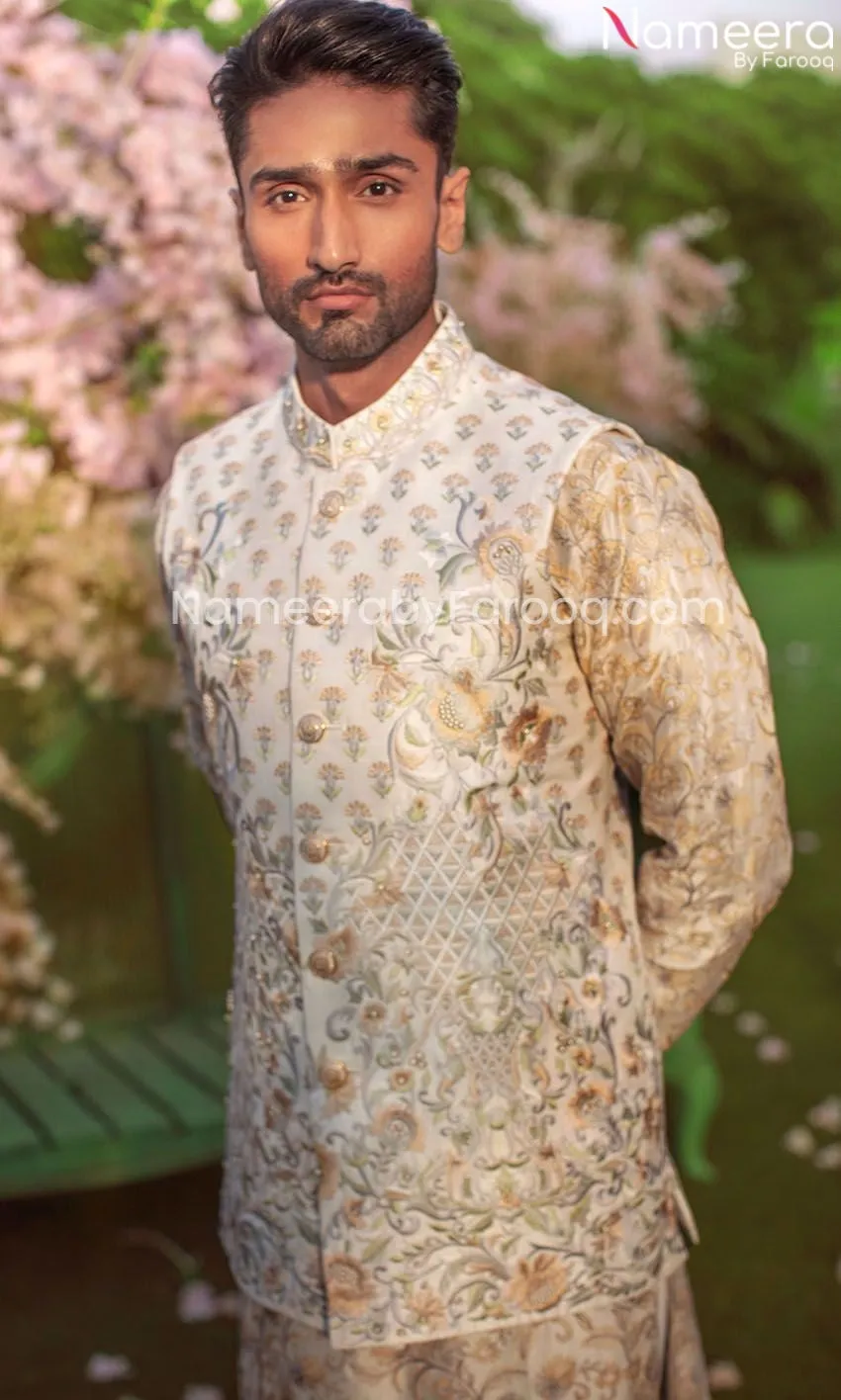 Pakistani Men's Clothing in Mens Sherwani Style #GN33
