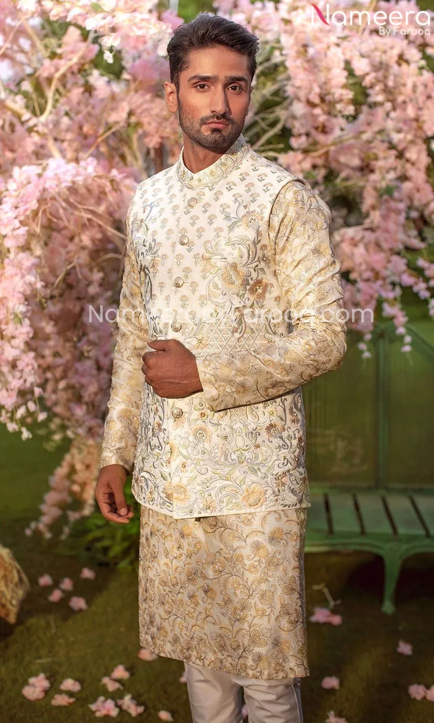 Pakistani Men's Clothing in Mens Sherwani Style #GN33