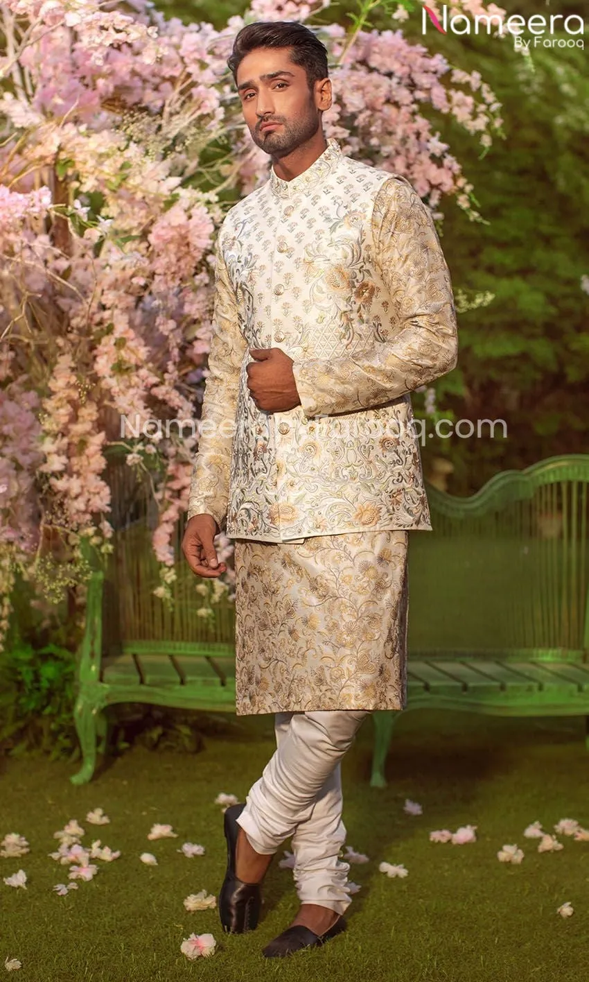 Pakistani Men's Clothing in Mens Sherwani Style #GN33