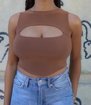 Peek A Boo Tank Top(Chocolate)