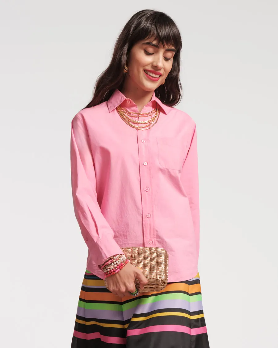 Perfect Button Down Blouse in Pink by Frances Valentine