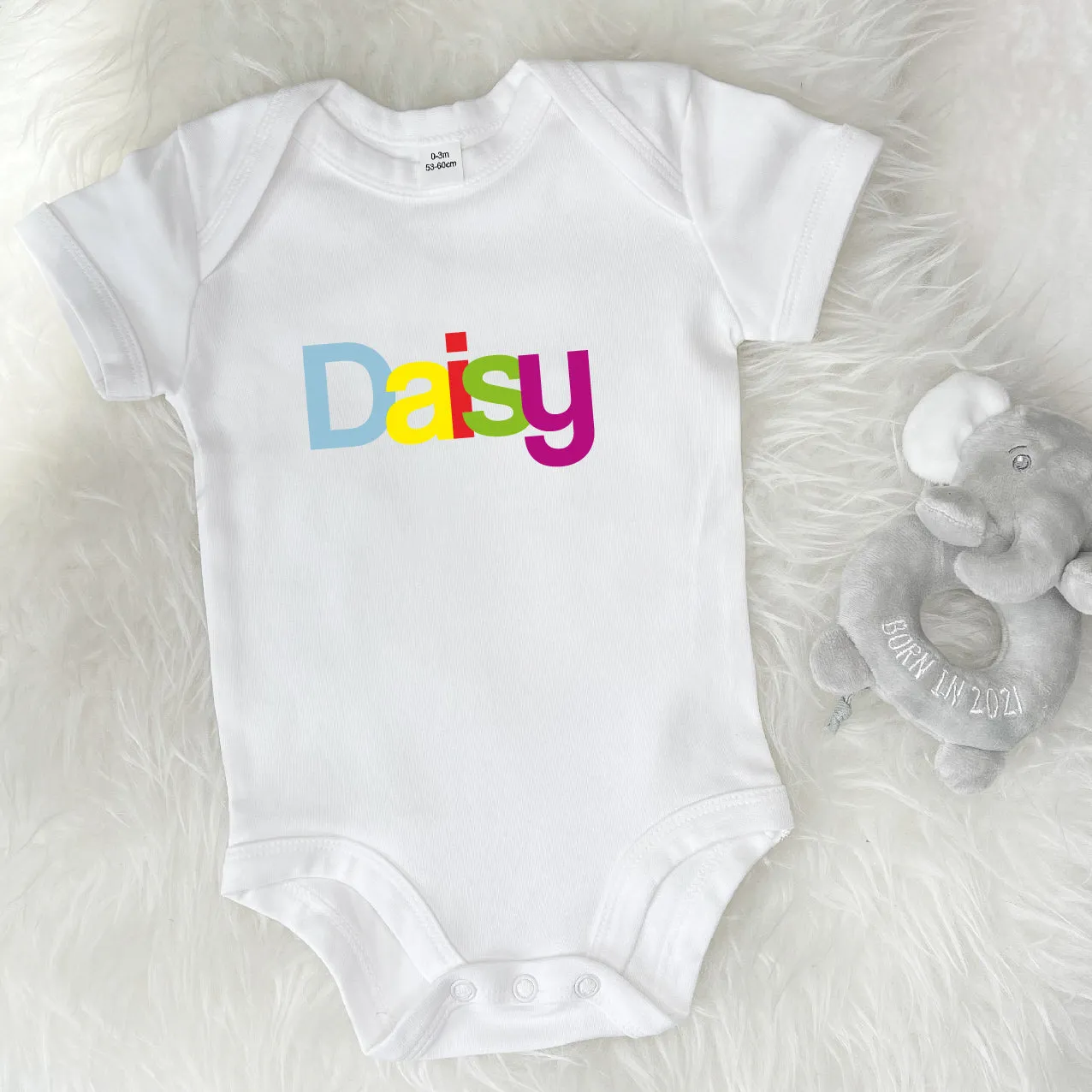 Personalised Multicoloured Babygrow