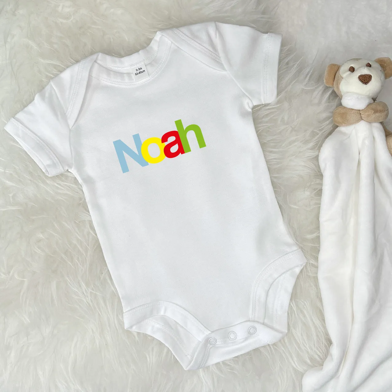 Personalised Multicoloured Babygrow