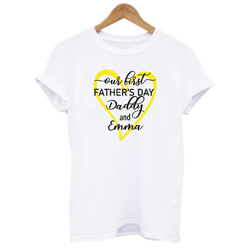 Personalised Our 1st Father's Day Matching T-shirt and Baby Grow Set
