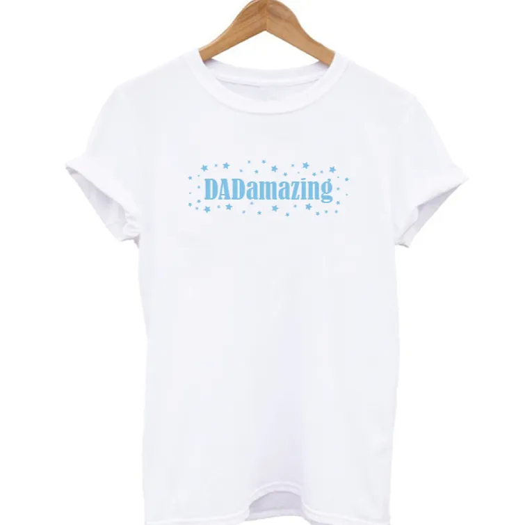 Personalised Twinning Dadamazing, Mumamazing and Kid/Baby Stars T-shirts