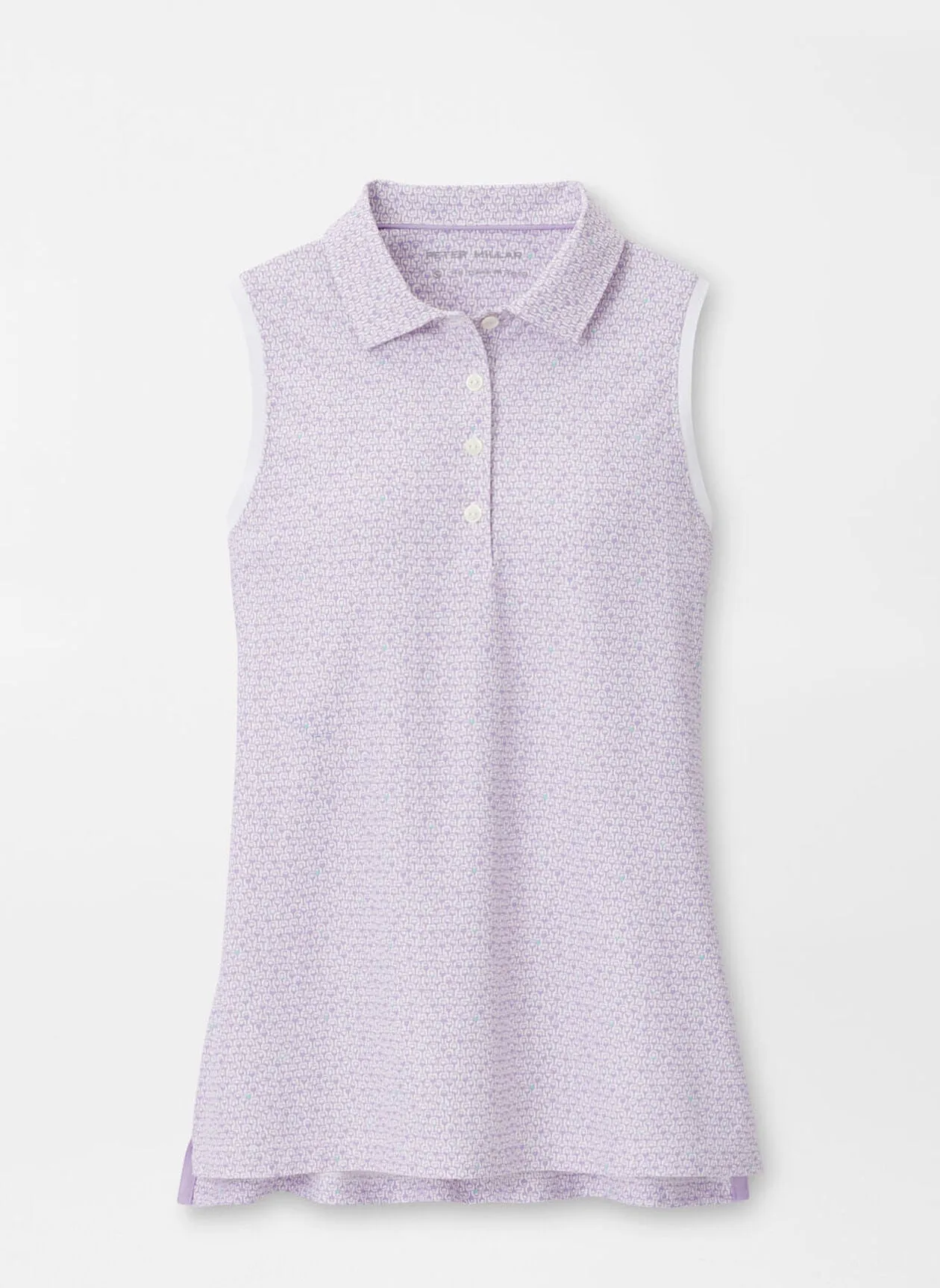 Peter Millar Womens Sip and Swing Banded Sport Mesh Sleeveless Button Polo - GARDEN VIOLET
