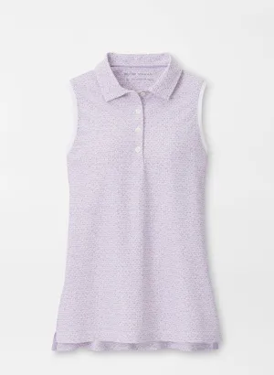 Peter Millar Womens Sip and Swing Banded Sport Mesh Sleeveless Button Polo - GARDEN VIOLET