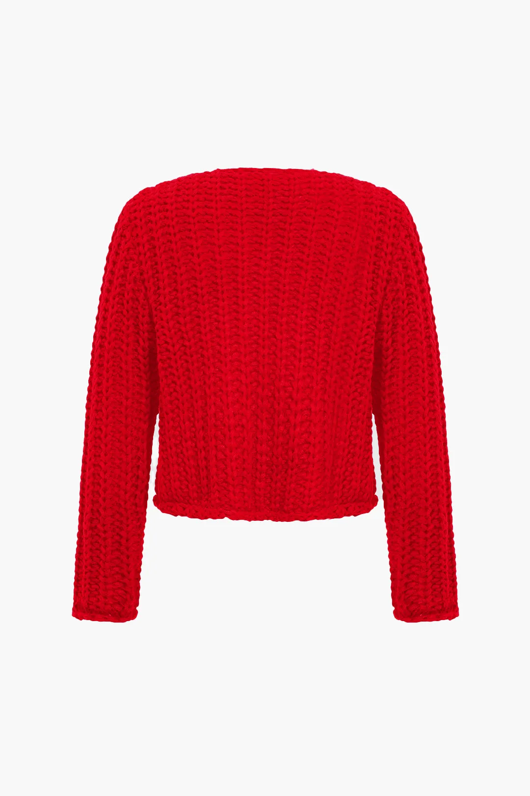 Phyllis - Knit Button Pocket Woman's Cardigan