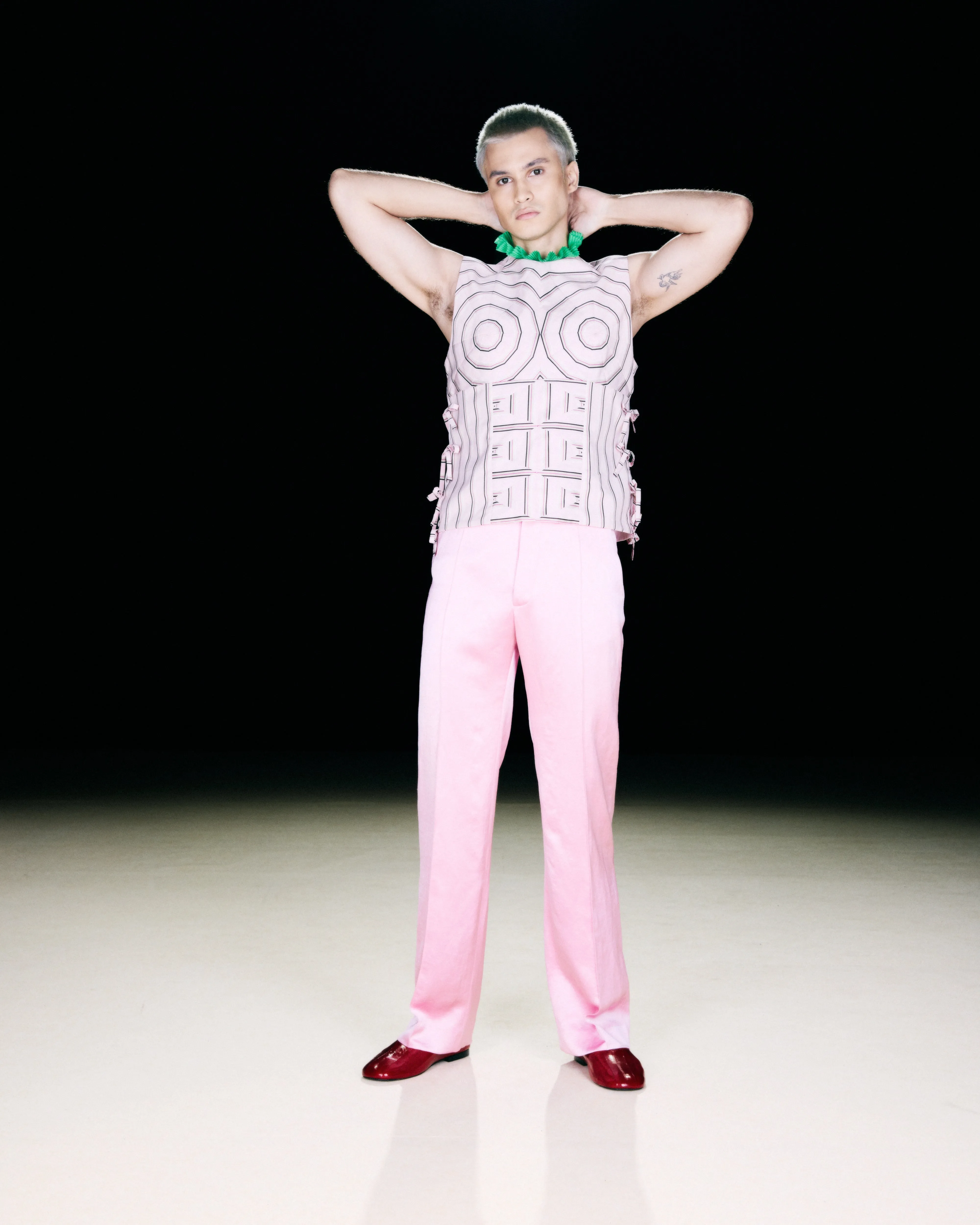 Pin-Tuck Straight Trousers