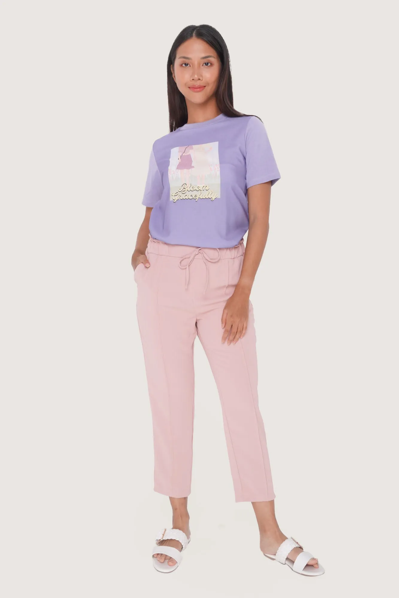 Pintuck Ankle Length Less Wrinkle Trousers