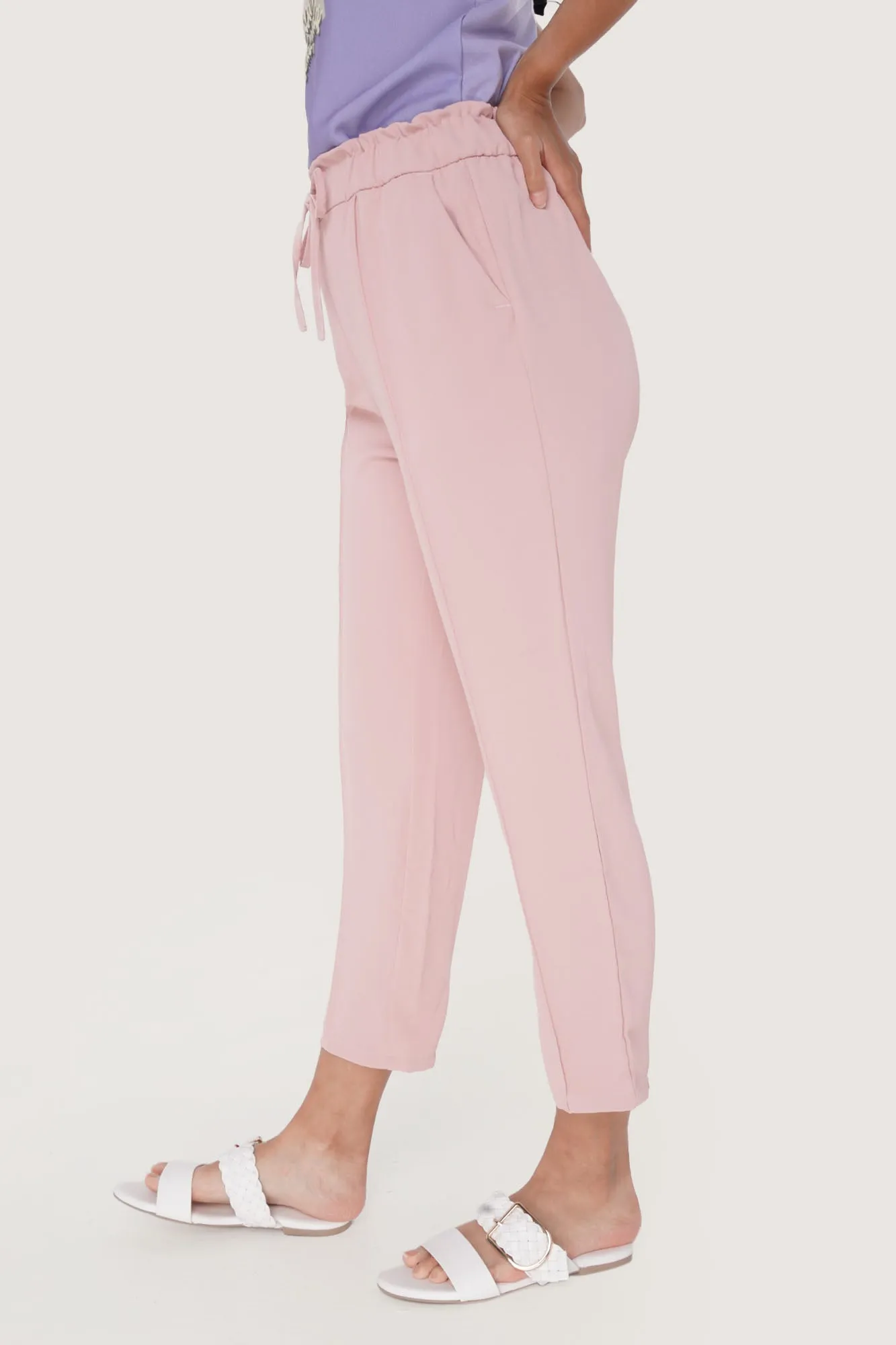 Pintuck Ankle Length Less Wrinkle Trousers