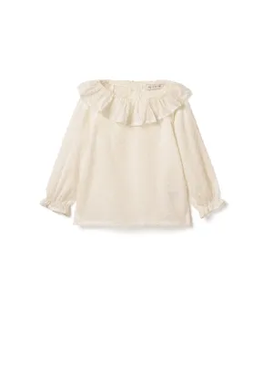 Plumeti Frill Blouse - Ecru