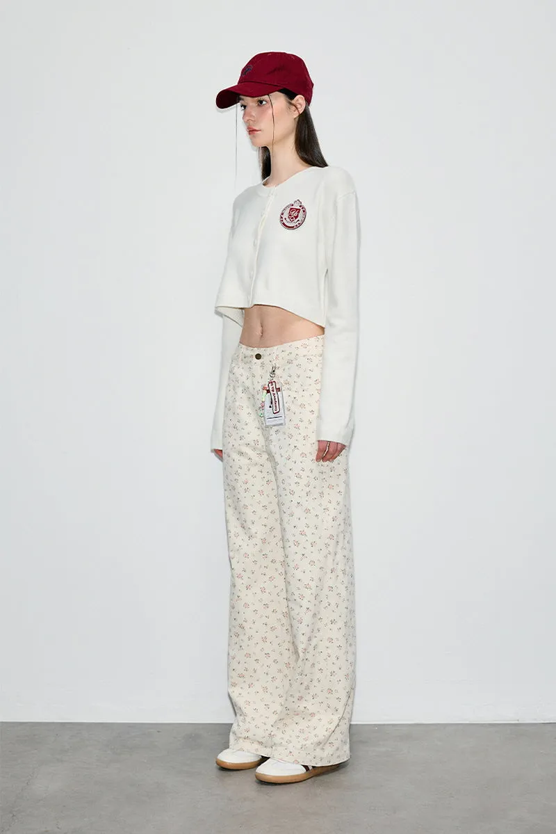 Preppy Cropped Wool Cardigan