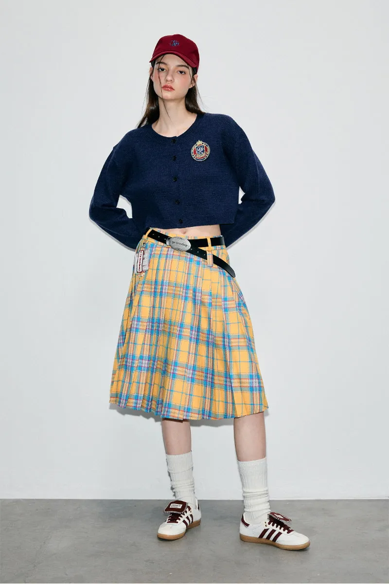 Preppy Cropped Wool Cardigan
