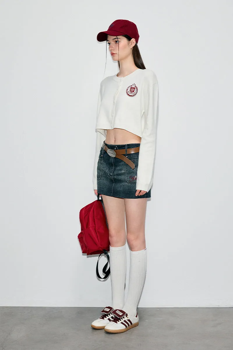 Preppy Cropped Wool Cardigan