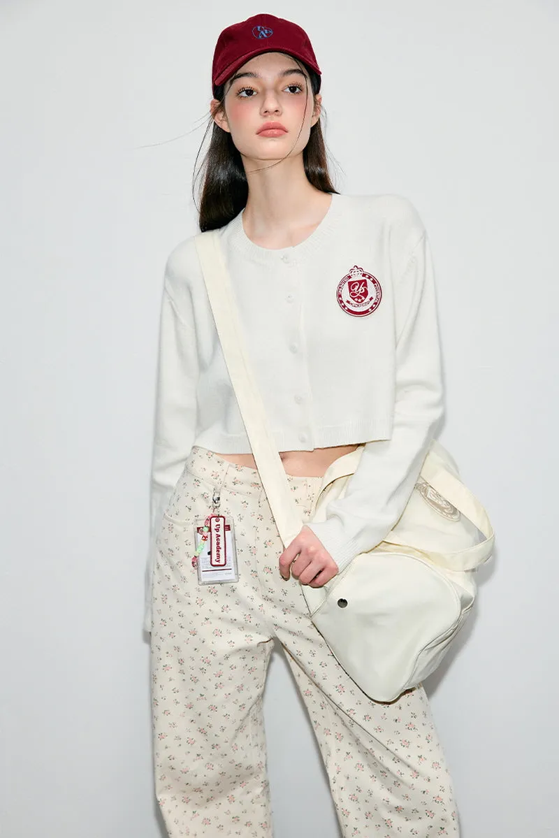 Preppy Cropped Wool Cardigan