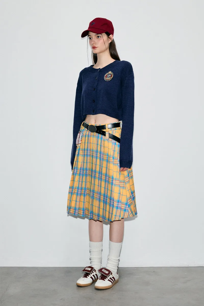 Preppy Cropped Wool Cardigan