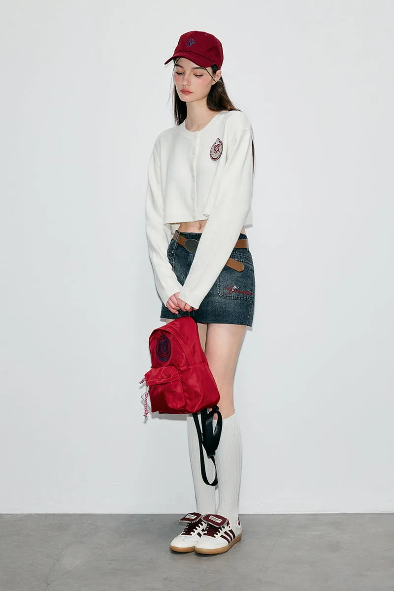 Preppy Cropped Wool Cardigan