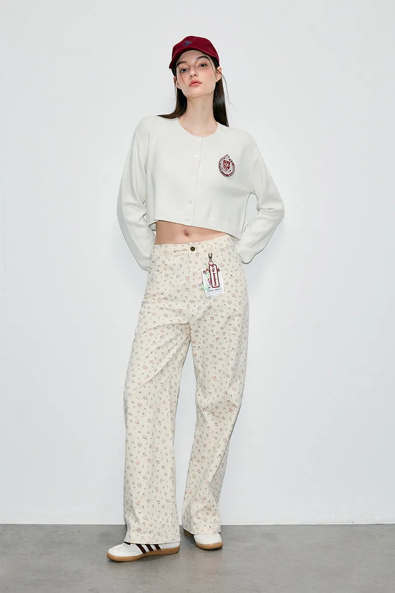 Preppy Cropped Wool Cardigan