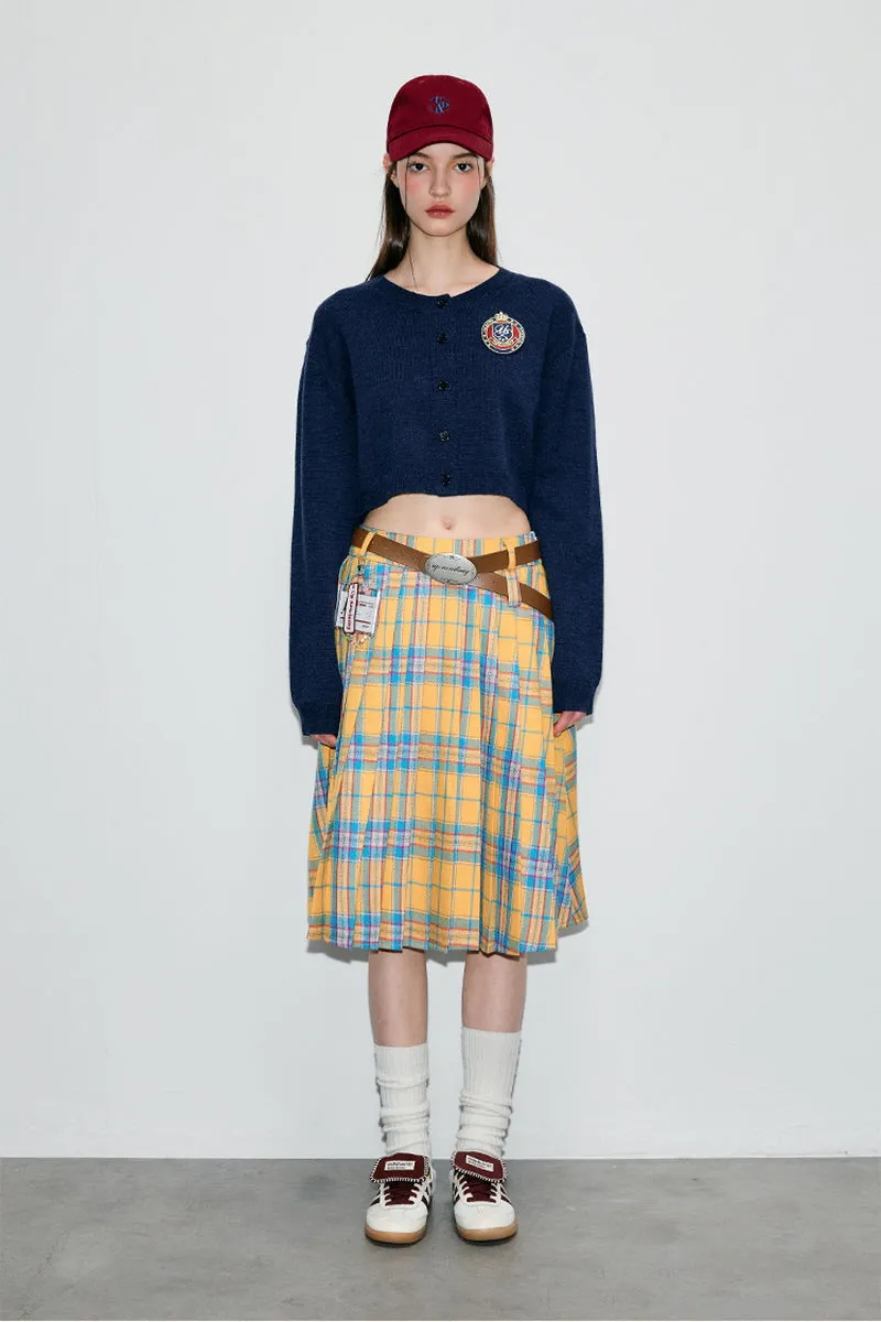Preppy Cropped Wool Cardigan