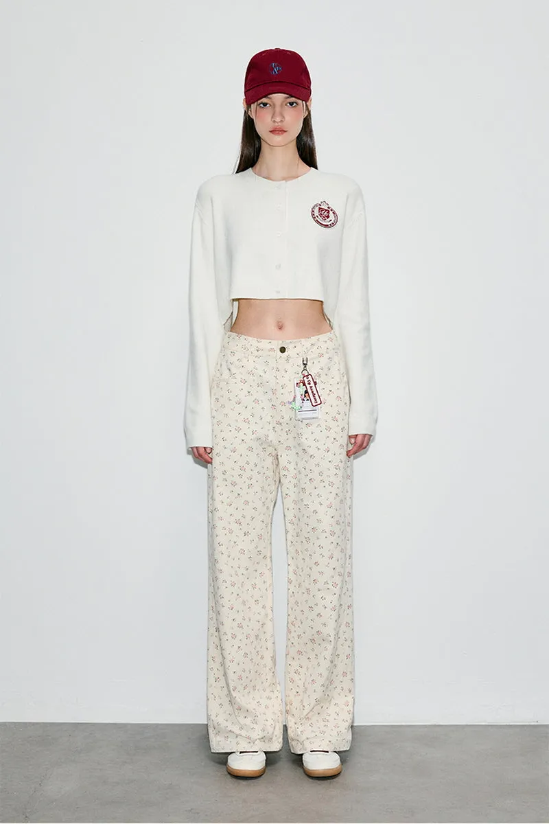 Preppy Cropped Wool Cardigan