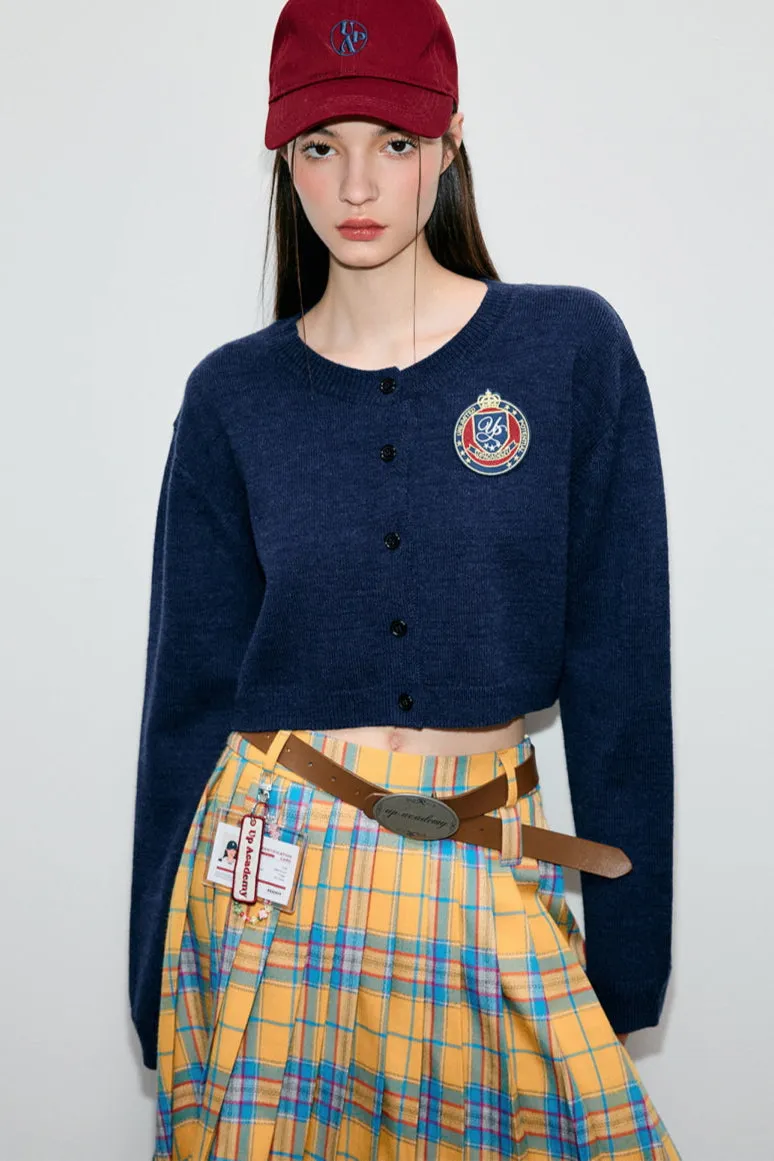 Preppy Cropped Wool Cardigan
